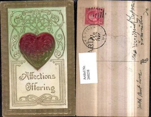 260238,Präge Relief AK Affections Offering Herz Schnörkel - Bild 1 von 1