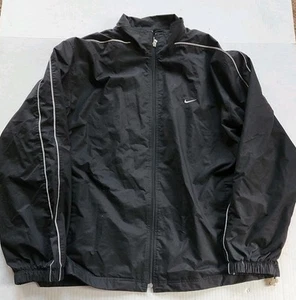 Vintage Nike Y2K Black Swoosh Jacket Size XXL Wind Breaker Coat - Picture 1 of 4