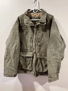 Vintage Feldjacke olivgrün Canvas Militär Cargo gefüttert 257-AJC XXL schwer - Bild 1 von 14