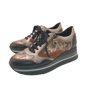 Zapatillas Mephisto Olimpia Mujer 7 Metálicas Piel de Serpiente Cuero Gamuza Cremallera Cómodas - Imagen 1 de 5