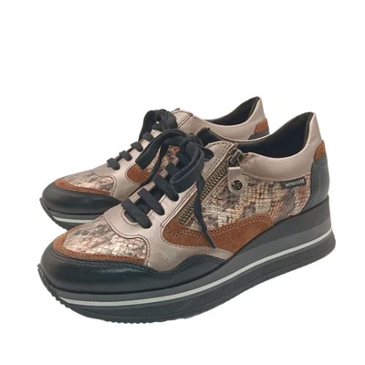 Zapatillas Mephisto Olimpia Mujer 7 Metálicas Piel de Serpiente Cuero Gamuza Cremallera Cómodas Foto 1 de 4