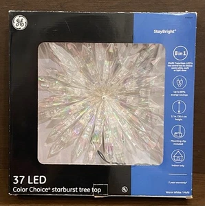 GE 37 LED Dual Color Starburst Christmas Tree Topper 8-Function — Open Box - Picture 1 of 8