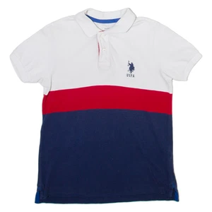 U.S. POLO ASSN Womens Polo Shirt White Colourblock S - Picture 1 of 6