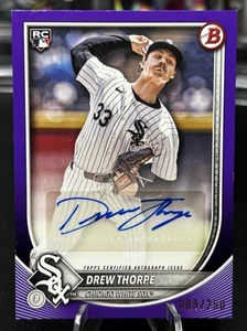 Drew Thorpe 2025 Bowman RC #PRV-DT Purple Paper Auto #/250 Chicago White Sox - Picture 1 of 3