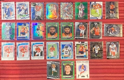 27 Card Denver Broncos Rookie & Insert Lot-Bo Nix-John Elway-Bonito-Mims-Harvey - Image 1 of 4