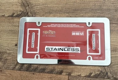 Cruiser Accessories 21110 Stainless License Plate Frame, Stainless Steel - Image 1 of 2