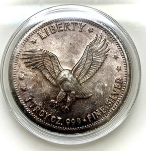 Vintage 1981 Hoffman and Hoffman Liberty 1 oz .999 Fine Silver Round - Toner! - Picture 1 of 2