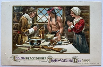 Embossed Postcard - Thanksgiving Day 1620, John Winsch Printer, Schmucker Art - Image 1 of 2
