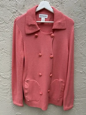 Cárdigan Suéter Tejido Bloomingdale’s Color Coral Talla M NUEVO Foto 1 de 4