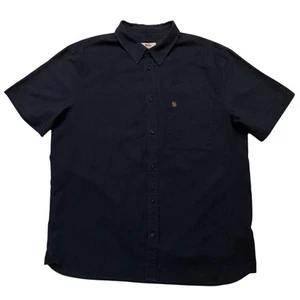 Fjallraven Shirt Mens Size 2XL Ovik Travel Short Sleeve Hemp Blend Knit Blue - Picture 1 of 6