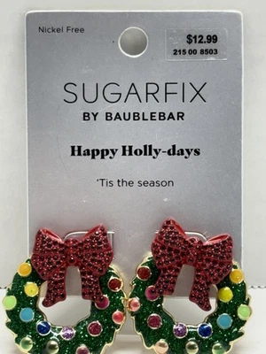 Pendientes Sugarfix Happy Holly-Days BaubleBar Corona de Navidad Arco Foto 1 de 2
