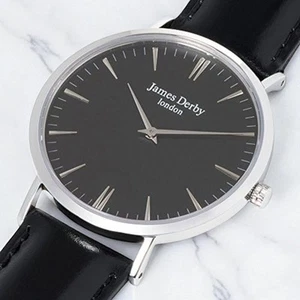 James Derby Watch Classic Regent 40mm Men's Black Leather Strap Boxed Gift - Picture 1 of 8