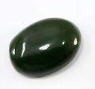 Natural 25.8 Ct Dark Green Malay Jade Cab Oval Cabochon Certified Loose Gemstone