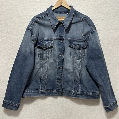 Chaqueta de mezclilla Levis Strauss Trucker dorada exclusiva azul lavado medio 3XL/3TG/3EG Foto 1 de 4