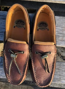 Vintage Cabela's Mens 9D Brown Leather Tassle Boat Shoes Slip On 82-4789 EUC - Picture 1 of 4