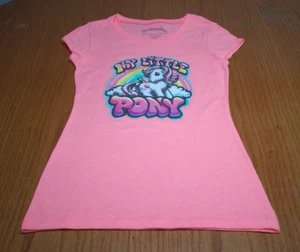 New My Little Pony Coral Pink T-Shirt Top Teen Girls Jr Womens Small 3 -5 - Picture 1 of 4