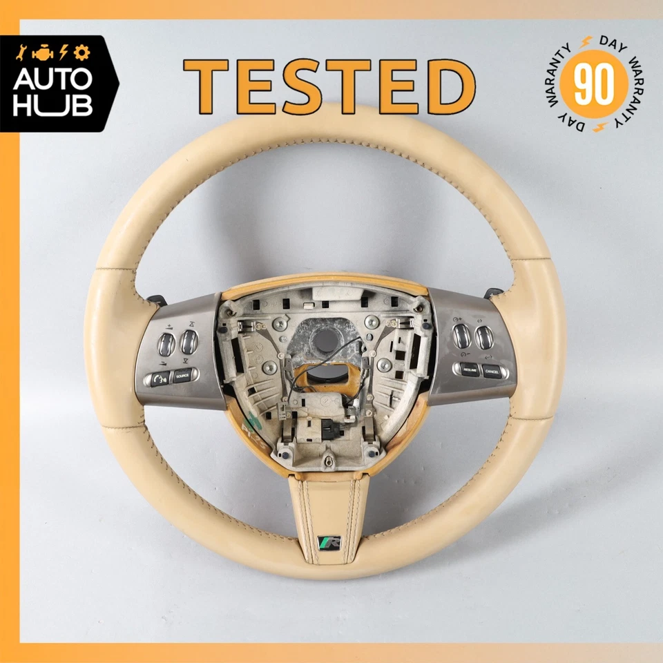 10-15 Jaguar X150 XK Steering Wheel w/ Paddle Shifters Beige Portfolio OEM - Image 1 of 4