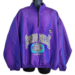 Vintage 90s Surf Style Purple Windbreaker Jacket Daytona Beach Spring Break OS - Picture 1 of 9