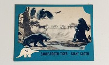1961 Nu Card Dinosaur Series #59 EX-MT SABRE-TOOTH TIGER GIANT SLOTH