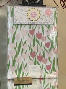 Peva Tulips Tablecloth EASTER SPRING Home Decor 70” Round - Picture 1 of 4