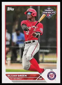 2023 Topps Pro debut Elijah verde #PD-53 béisbol FCL NATIONALS - Imagen 1 de 2