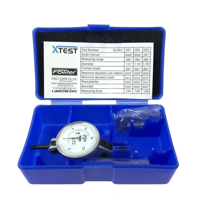 Fowler 52-562-001-0 1.5" Dial 0-15-0 Xtest Indicador de prueba de dial horizontal Foto 1 de 4