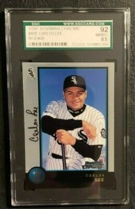 1998 Bowman Chrome Carlos Lee Rookie Card RC #428 SGC 92 NM/MT+ 8.5 White Sox
