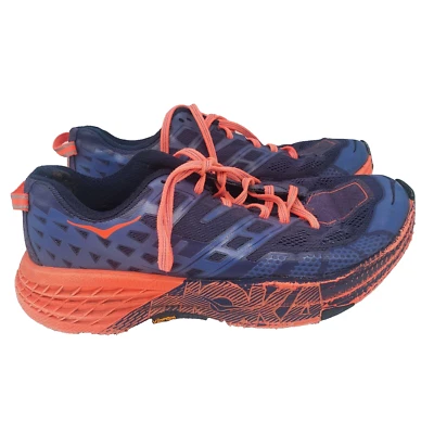 Zapato para correr Hoka ONE ONE Speedgoat 2 para mujer talla 8 púrpura naranja Vibram - por favor LEER Foto 1 de 4