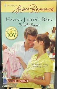 Having Justin's Baby by Pamela Bauer (2008, Perfect, Large Type / large print... - Imagen 1 de 4