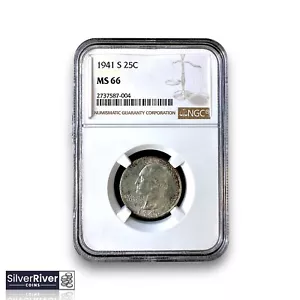 1941-S Washington Quarter (*Certified MS66 by NGC*) - Toned, Better Date - Picture 1 of 4