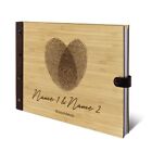 Personalized Wedding Guestbook Bamboo Leather Engraving A4 - Fingerprints
