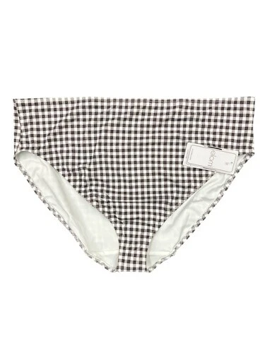 Elomi GREY MARL Plus Size Checkmate Mid-Rise Bikini Swim Bottom, US 20 - Изображение 1 из 1