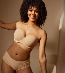 DELIMIRA Women's Strapless Push Up Bra Underwire Contour Multiway Plus Size 42E - Picture 1 of 6