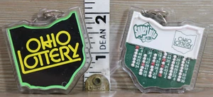 2 Vintage Ohio Lottery Super Lotto Ball Shaker Pick Number Keychain Key Ring - Picture 1 of 4