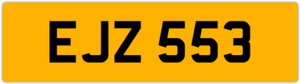 EJZ 553 E 3x3 DATELESS PRIVATE NUMBER PLATE EM EMM EMMA EVE EVA EUAN ERIC ELA ED - Picture 1 of 1