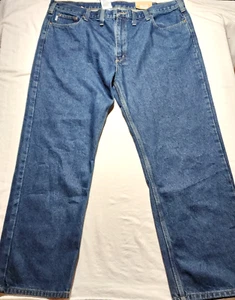 Pantalone Carhartt Uomo 44 X 30 Blu Gamba Dritta Denim Jeans Vestibilità Tradizionale Nuovo con etichette - Foto 1 di 20
