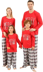 Christmas Pajamas for Family Matching Sets Cute Christmas Printed Sleepwear Holi - Picture 1 of 12