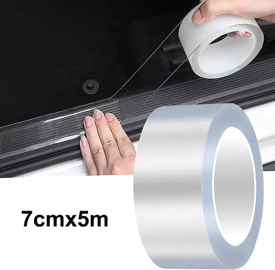 7CM/5M Clear Fiber Car Sticker Door Sill Scuff Anti Scratch Tape Protection Film - Image 1 of 4