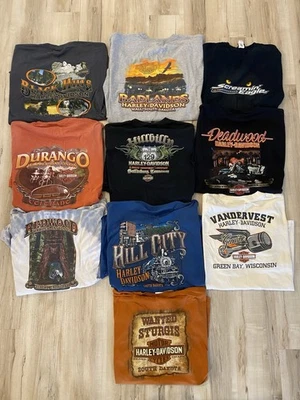 Lote de 10 camisetas Harley Davidson 2XL 2010-2011 para hombre motociclista Eagle Sturgis Foto 1 de 4