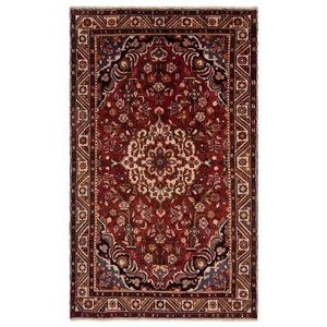 Hamedan 238x146 Cm Alfombra Persa Orientada De Lana Roja - Imagen 1 de 16