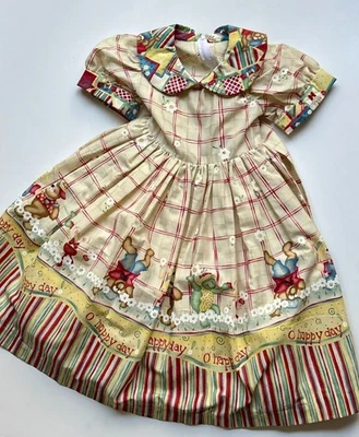 Платье для девочек Daisy Kingdom танцующие медведи «Oh Happy Day» ручная работа размер 4? Вечеринка - Изображение 1 из 4