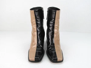 Alohas South Bicolor Patent Leather Ankle Boots Square Toe Women's Size 41 - Picture 1 of 13