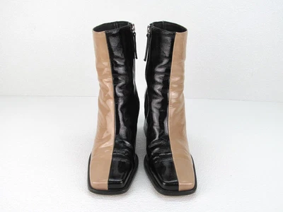 Alohas South Bicolor Patent Leather Ankle Boots Square Toe Women's Size 41 - Image 1 of 4