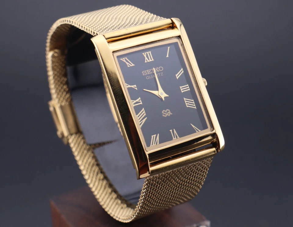 РЕДКИЙ Seiko тонкий золотой кварц мужские наручные часы - Бесплатная доставка - Изображение 1 из 4
