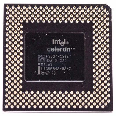 Intel Celeron 366MHZ Pc Cpu Pga370 Sl36C 128Kb Cache Vintage Rare Processor - Image 1 of 3