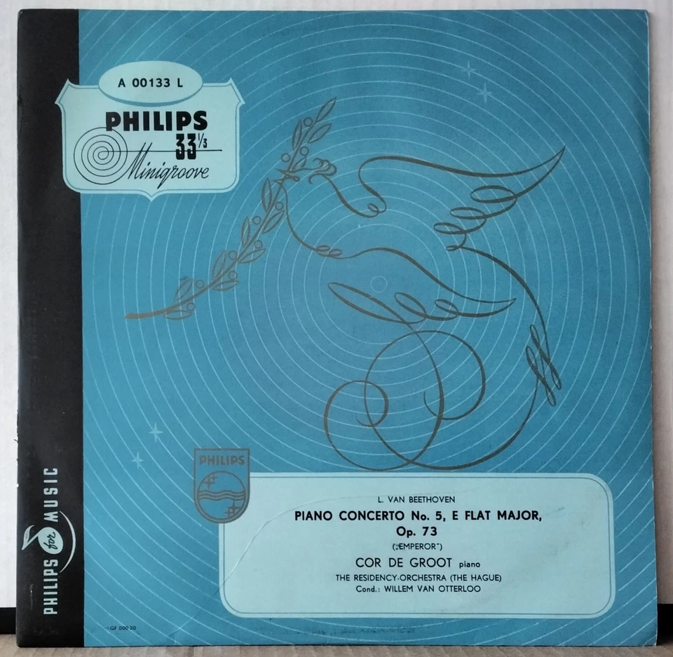 PHILIPS A 00133 L BEETHOVEN, DE GROOT, OTTERLOO Piano Concerto 5 HOLLAND 1952 LP - Image 1 of 3