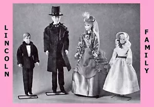 BARBIE KEN LINCOLN Doll Family Fabric Sewing Pattern Vintage Mail Order Copy - Picture 1 of 2