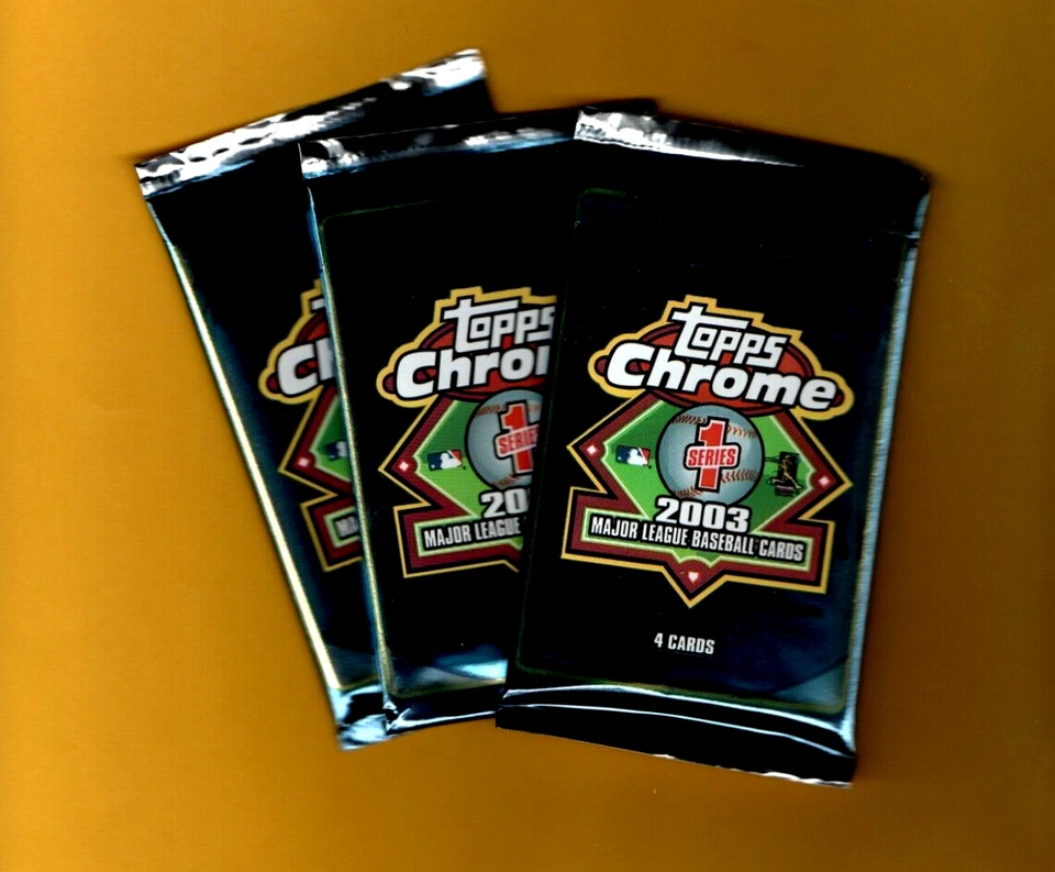 2003 Topps Chrome Baseball  Hobby(H at top) 3 Total Packs Ser. 1 Original Stock - Image 1 of 1