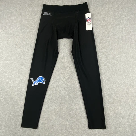 Detroit Lions Base Layer Pants Tights Mens Size Small NFL Zubaz Black Cover