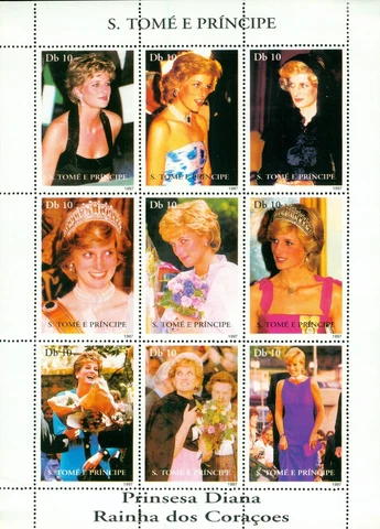 Sao Tome #Mi1744-Mi1752 MNH M/S 1997 Lady Di Diana Queen of Hearts [1308] Cover